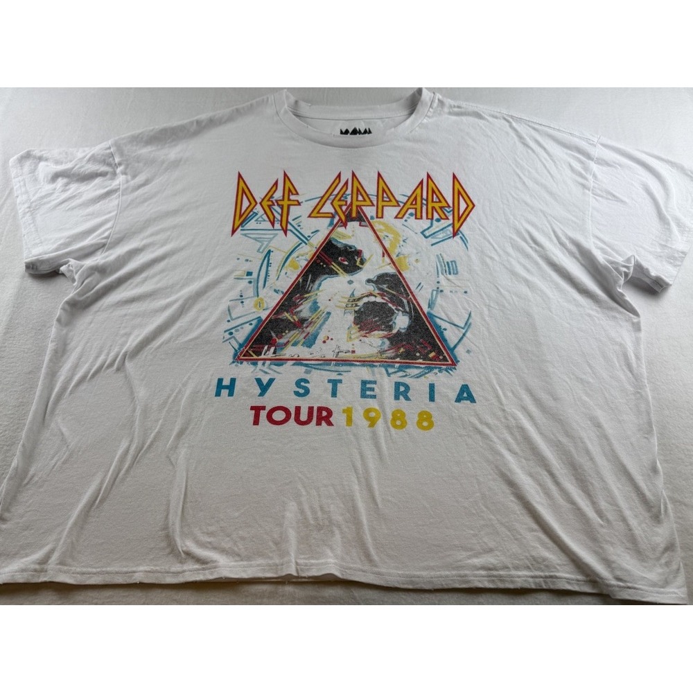 Def Leppard Hysteria Tour 1988 Band T Shirt Mens 3XL Rock Graphic Tee READ